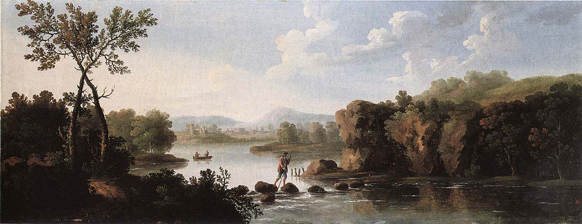 Landscape with Man Fording a Stream